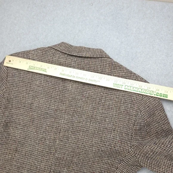 VTG Harris Tweed Wool Blazer Men's 41R Brown Plaid‎Sport Coat Handwoven Jacket